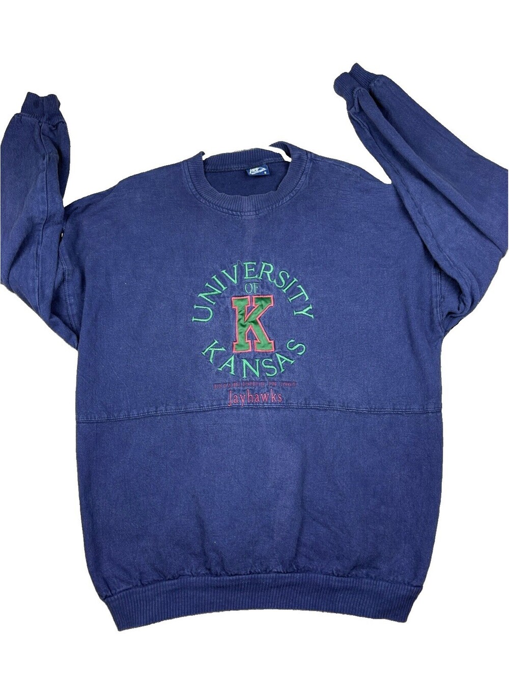Vintage 90s University of Kansas Jayhawks Embroidered Crewneck